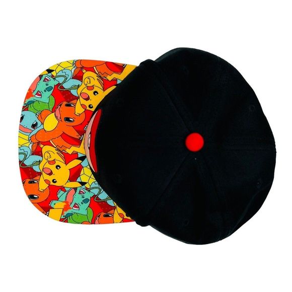 Snapback Pokemon Hat Cap Strap Back Black Pokeball Youth Adjustable OSFM - Picture 3 of 6